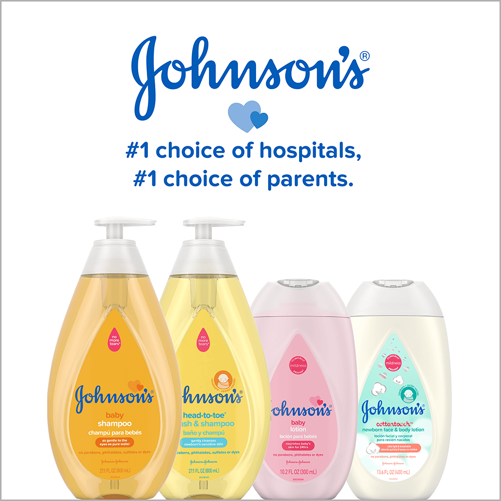 Johnson's Baby newborn bath wash and shampoo, cotton touch body