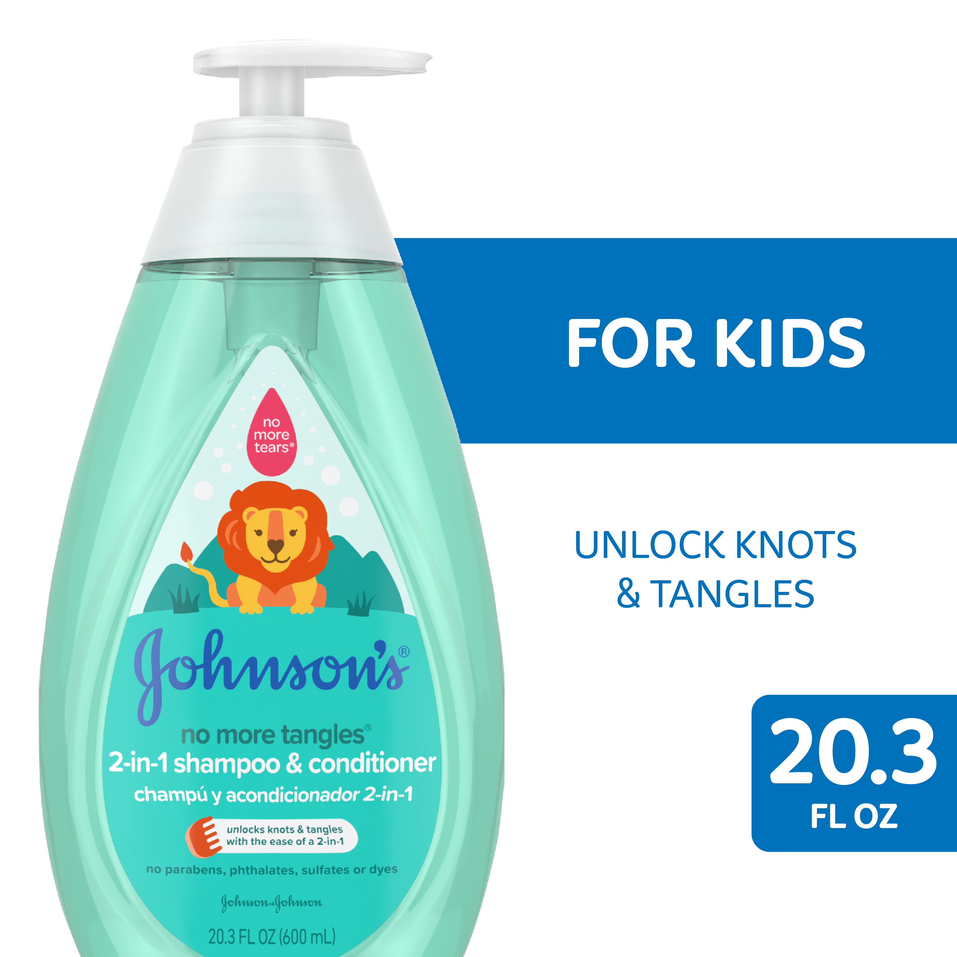 Johnson's® No More Tangles® 2-in-1 Kids Detangling Shampoo & Conditioner